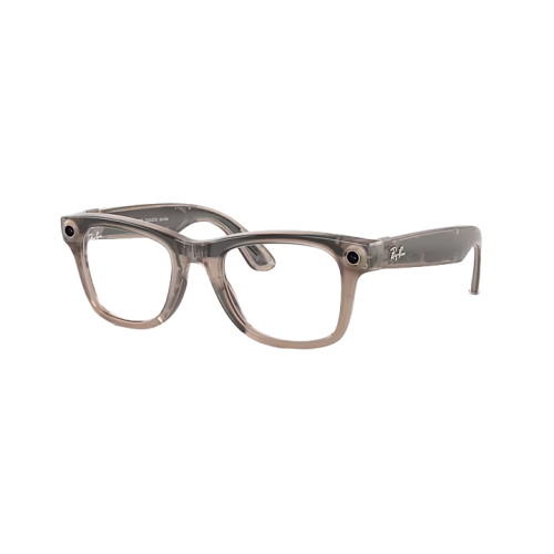 Ray-Ban Meta Wayfarer Sunglasses - Regular - Clear/Watermelon Red Transitions - Shiny Warm Stone