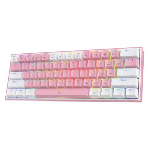 Redragon Fizz K617 60 Small Mechanical keyboard - White & Pink