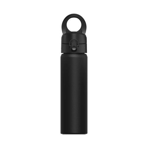 RhinoShield AquaStand Bottle with MagSafe Compatible Phone Grip - Black - Stainless Steel - with Straw
