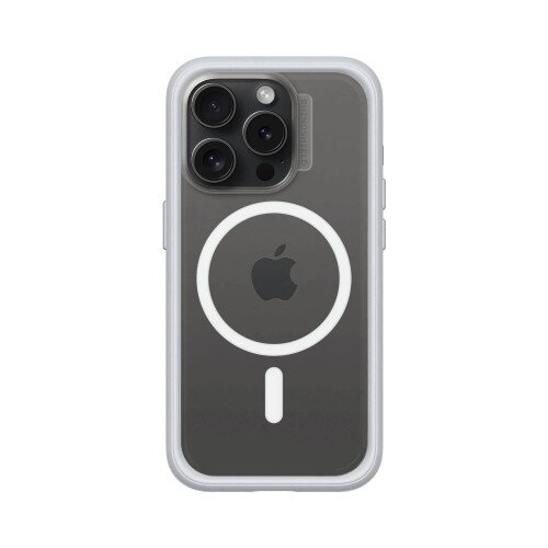 RhinoShield Mod NX Modular Protective Bumper Case with Backplate - MagSafe Compatible - iPhone 15 Pro - Platinum Gray