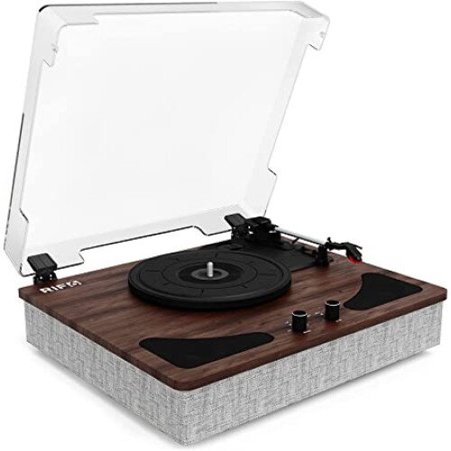 RIF6 Record Player - Dark Brown Wood