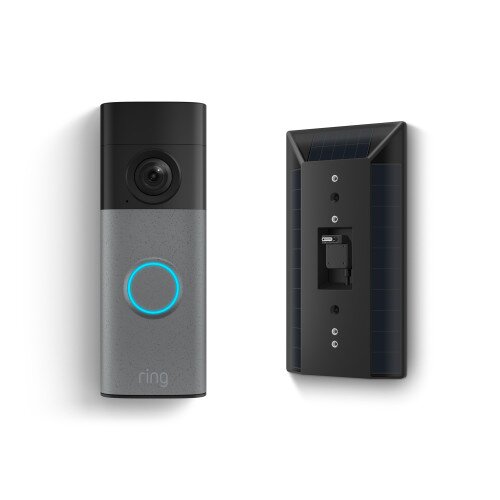 Ring Battery Doorbell 2K (2nd Gen) + Solar Charger - Speckled Gray
