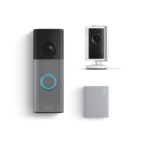 Ring Battery Doorbell (2nd Gen) + Ring Indoor Cam Plus 2k Plug-In + Chime (3rd Gen)