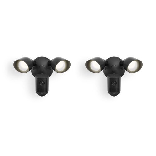 Ring Floodlight Cam (2nd Gen) Wired Motion Activated Security Camera - Black - 2-Pack