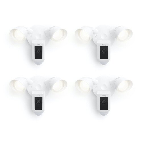 Ring Floodlight Cam Wired Plus - 4-Pack - White