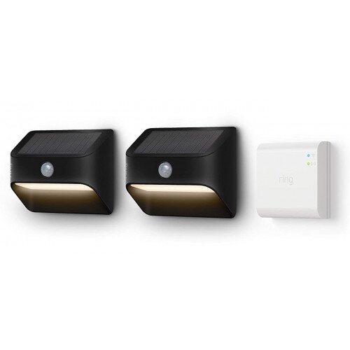 Ring Smart Lighting Solar Steplight + Bridge 2-Pack - Black