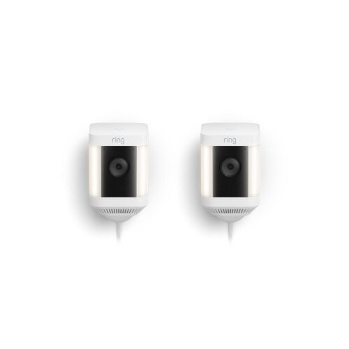 Ring Spotlight Cam Plus Plug-In Outdoor Security Camera - White - 2-Pack