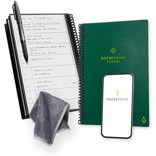 Rocketbook Fusion Smart Reusable Notebook - Terrestrial Green - Executive