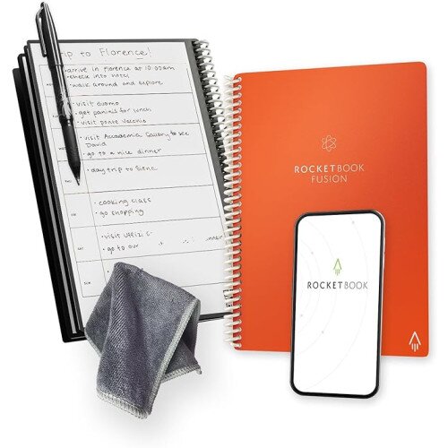 Rocketbook Fusion Smart Reusable Notebook - Beacons Orange - Executive