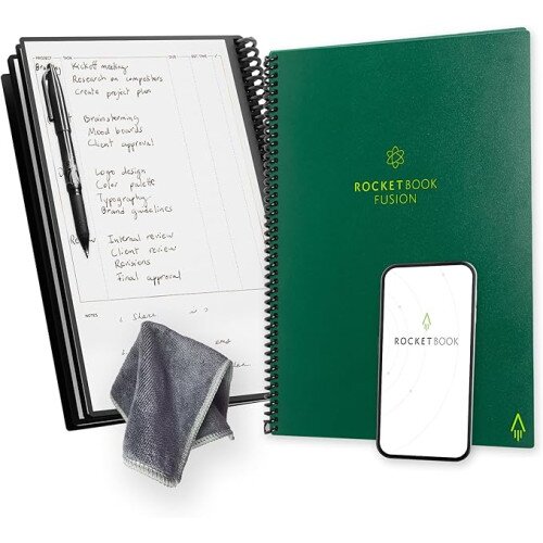 Rocketbook Fusion Smart Reusable Notebook - Terrestrial Green - Letter