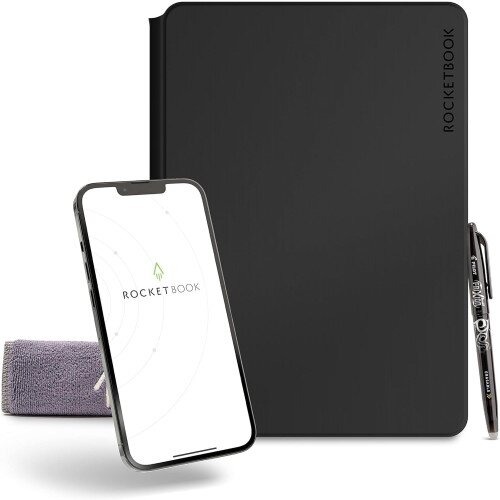 Rocketbook Pro Reusable & Eco-Friendly Notebook - Black - Letter
