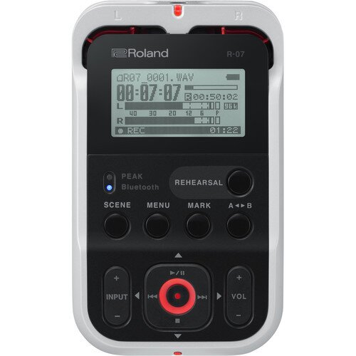 Roland R-07 High-Resolution Audio Recorder - White