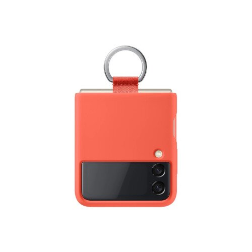 Samsung Galaxy Z Flip 3 5G Silicone Cover with Ring - Coral