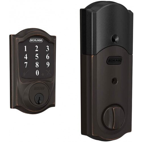 Schlage Connect Smart Deadbolt with Camelot Trim - Aged Bronze