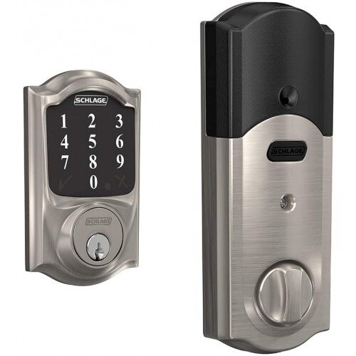 Schlage Connect Smart Deadbolt with Camelot Trim, Zigbee certified - Satin Nickel