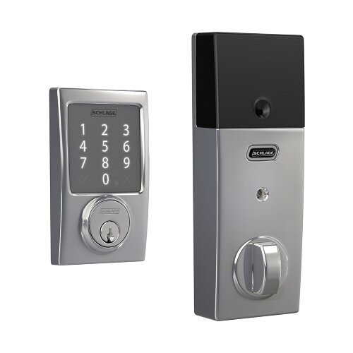 Schlage Sense Smart Deadbolt with Century Trim - Bright Chrome
