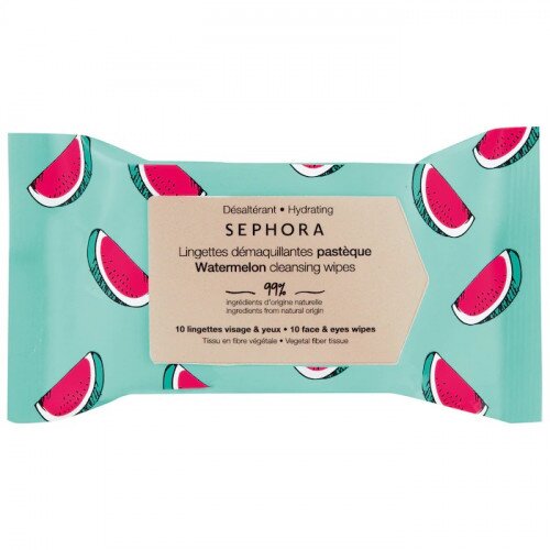 SEPHORA COLLECTION Clean Cleansing & Gentle Exfoliating Wipes - Mini - Watermelon - Hydrating and Cleansing