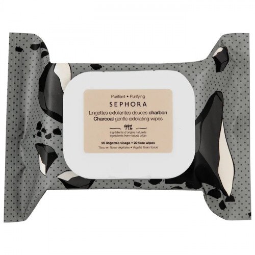SEPHORA COLLECTION Clean Cleansing & Gentle Exfoliating Wipes - Standard - Charcoal - Purifying and Gentle Exfoliating