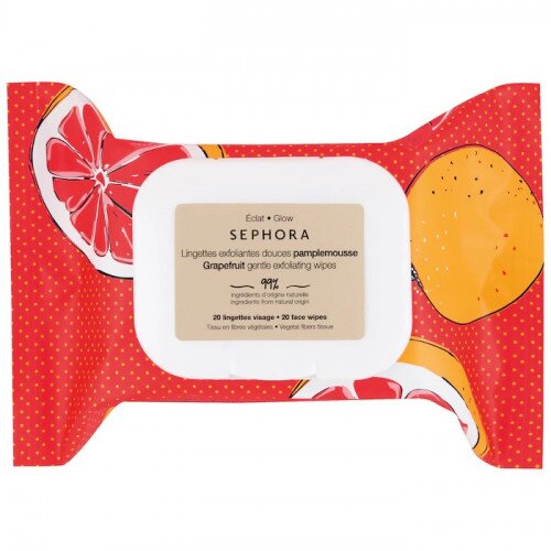 SEPHORA COLLECTION Clean Cleansing & Gentle Exfoliating Wipes - Standard - Grapefruit - Glow and Gentle Exfoliating