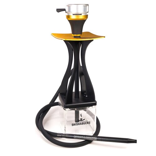 Shishabucks Cloud Mini + Sky Bowl + Stratus - Black Base - Gold Tray - Gold Bowl - Regular (20-25g)