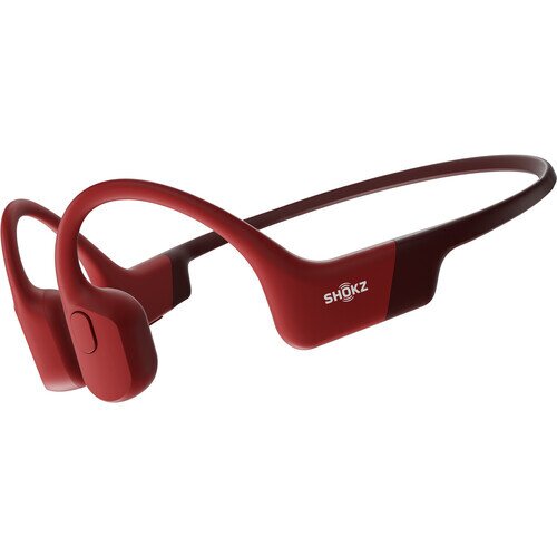 Shokz Openrun Bone Conduction Open-Ear Endurance Headphones - Red - Standard - Magnetic Induction