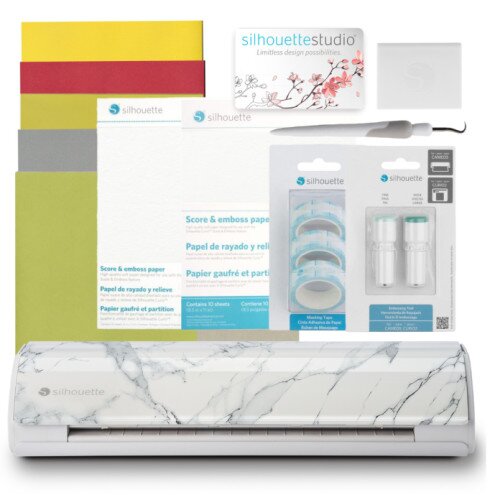 Silhouette Cameo 5 Cutting Machine - Embossing Bundle - Bianco Carara