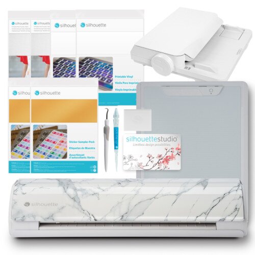 Silhouette Cameo 5 Cutting Machine - Print and Cut Bundle - Bianco Carara