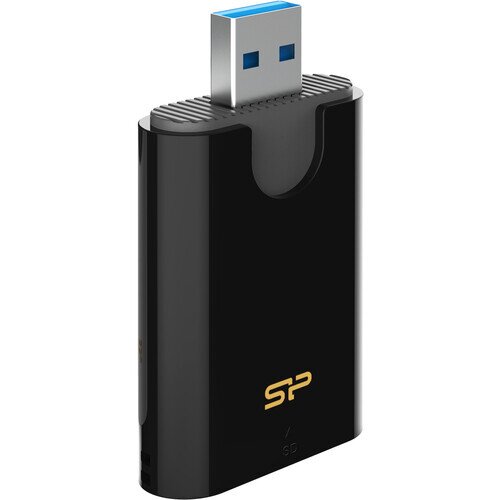 Silicon Power Dual Port Memory Card (SD/ MicroSD Card) Reader - Black