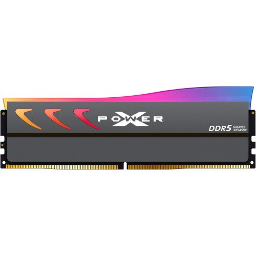 Silicon Power Storm RGB DDR5 7600MT/s (PC5-60800) CL36 16GB(1x16GB) Single Pack 1.4V Desktop Unbuffered DIMM Memory - Gray