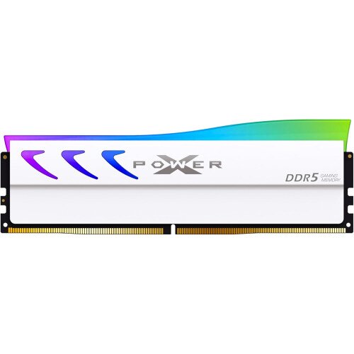 Silicon Power Storm RGB DDR5 7600MT/s (PC5-60800) CL36 16GB(1x16GB) Single Pack 1.4V Desktop Unbuffered DIMM Memory - White