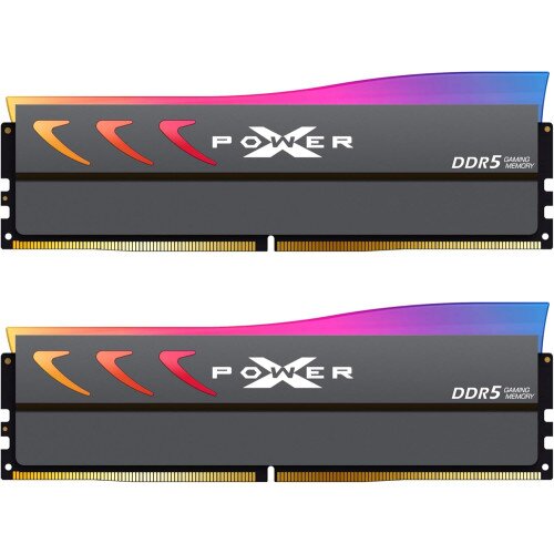 Silicon Power Storm RGB DDR5 6000MT/s (PC5-48000) CL36 32GB(2x16GB) Dual Pack 1.35V Desktop Unbuffered DIMM Memory - Gray