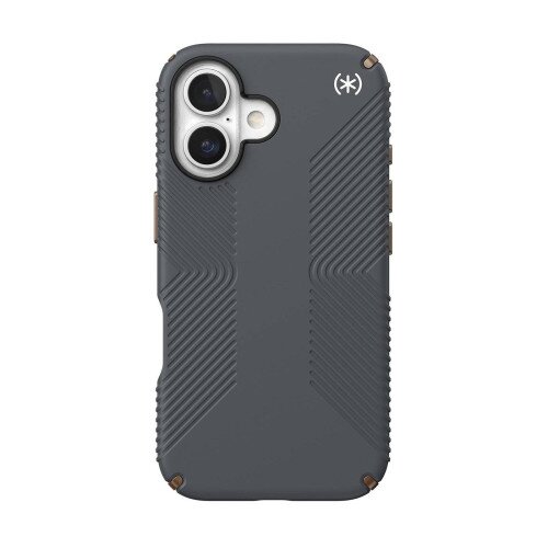 Speck Presidio2 Grip Case for iPhone 16 - Charcoal Grey/Cool Bronze