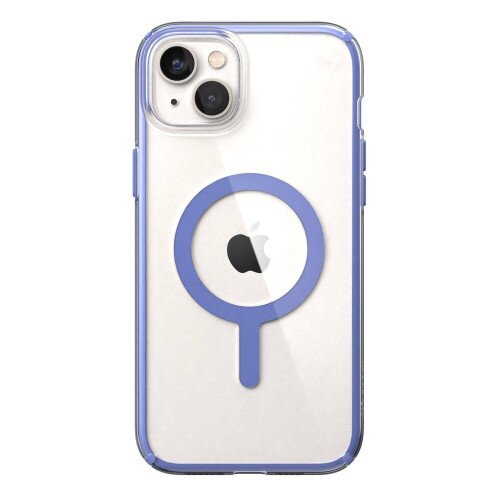 Speck Presidio Perfect-Clear with Impact Geometry MagSafe Case for iPhone 15 Plus - Clear/Grounded Purple