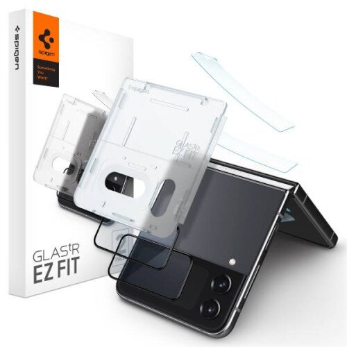 Spigen Galaxy Z Flip 4 Screen Protector GLAS.tR Full Cover Glass + Hinge Film