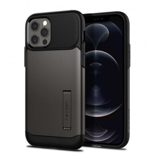Spigen iPhone 12 / iPhone 12 Pro Case Slim Armor - Gunmetal