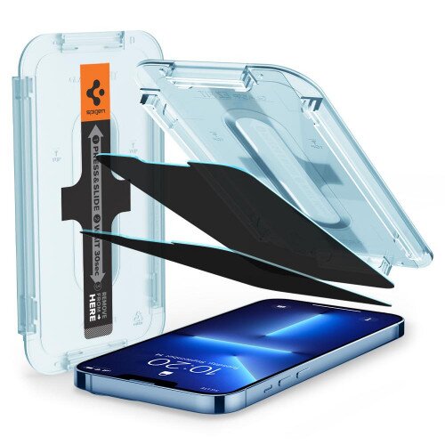 Spigen EZ FIT GLAS.tR Privacy Screen Protector for iPhone 13 Pro Max 2-Pack