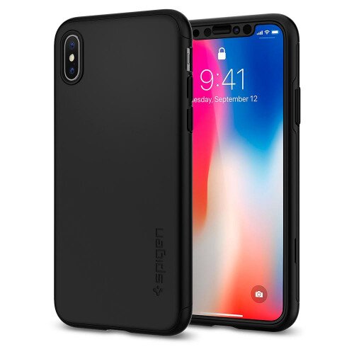Spigen iPhone XS / X Case Thin Fit 360 - Black