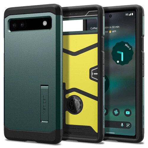Spigen Pixel 6a Case Tough Armor - Midnight Green