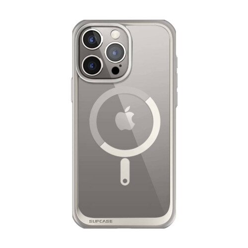 SUPCASE 6.7 inch Unicorn Beetle MAG Slim Clear MagSafe Case for iPhone 15 Pro Max - Gray