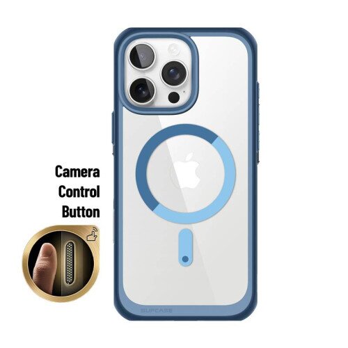 SUPCASE 6.9 inch Unicorn Beetle MAG Slim Clear MagSafe Camera Control Button Case for iPhone 16 Pro Max - Blue