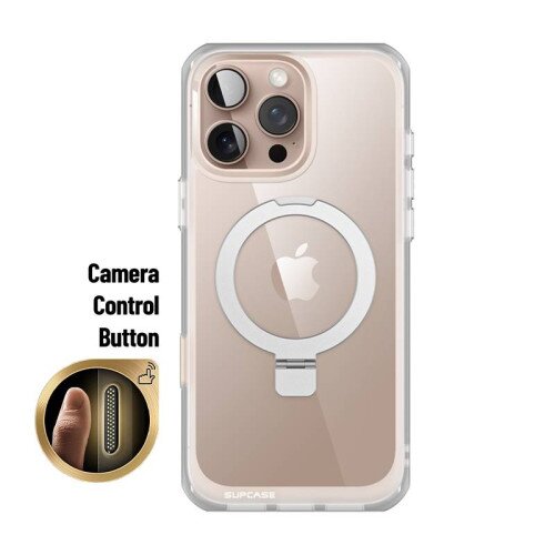 SUPCASE 6.9 inch Unicorn Beetle MAG Stand Slim Clear MagSafe Camera Control Button Case for iPhone 16 Pro Max - Clear