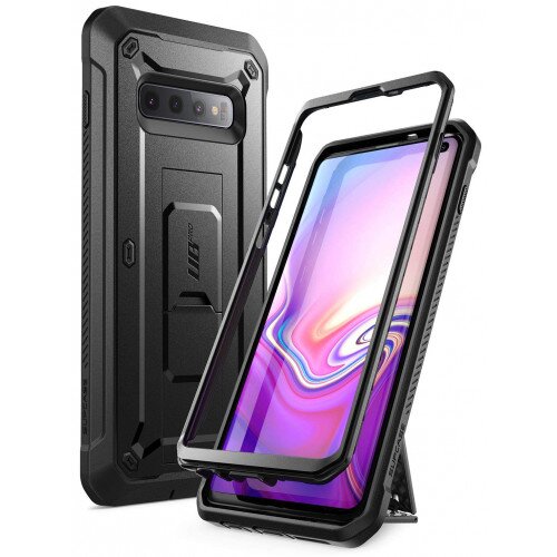 SUPCASE Galaxy S10 Unicorn Beetle Pro Full-Body Rugged Holster Case - Black