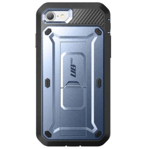 SUPCASE iPhone SE Unicorn Beetle Pro Full-Body Case with Kickstand - Metallic Blue