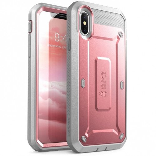 SUPCASE iPhone X / XS Unicorn Beetle Pro Rugged Holster Case - Rose Gold