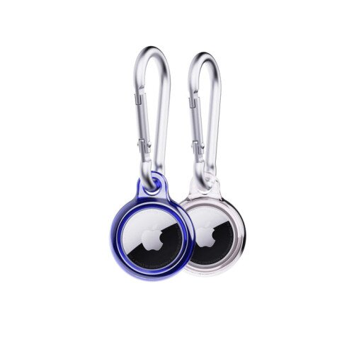 tech21 EvoPop AirTag Case Bundle (x2) - Electric Blue and Clear