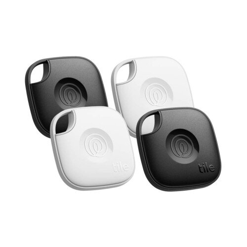 Tile Mate Bluetooth Tracker (2024) - Black/White - 4-Pack