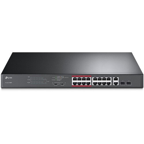 TP-Link 16-Port 10/100 Mbps + 2-Port Gigabit Rackmount Switch with 16-Port PoE+