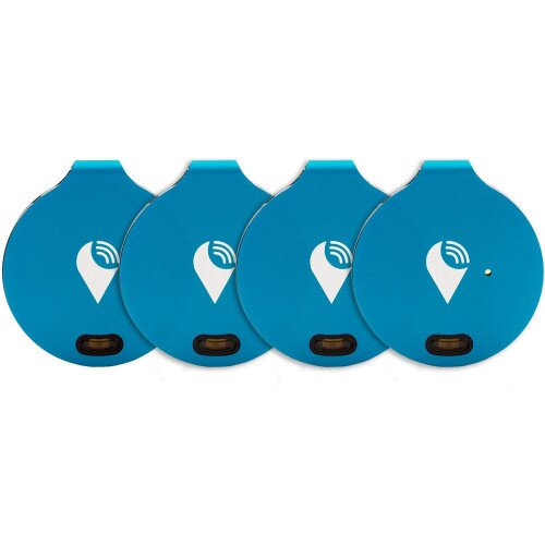 TrackR Bravo Generation 3 Bluetooth Tracking Device, Item Tracker, Phone Finder - 4 Device Pack - Blue