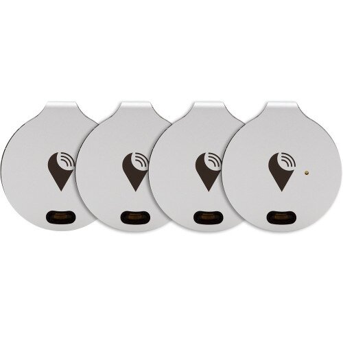 TrackR Bravo Generation 3 Bluetooth Tracking Device, Item Tracker, Phone Finder - 4 Device Pack - Silver