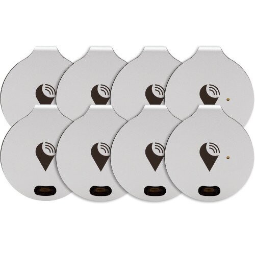 TrackR Bravo Generation 3 Bluetooth Tracking Device, Item Tracker, Phone Finder - 8 Device Pack - Silver